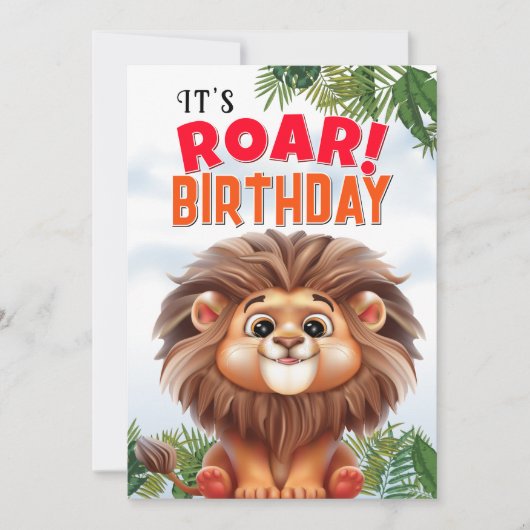 Carte Anniversaire de Lion (Devant)
