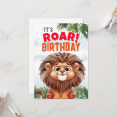 Carte Anniversaire de Lion (Devant/Arrière en situation)