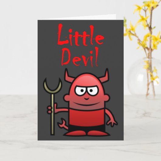 Carte Anniversaire de Little Devil (Fleur jaune)