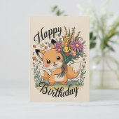 Carte Anniversaire de Little Joty Fox (Debout devant)