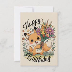 Carte Anniversaire de Little Joty Fox