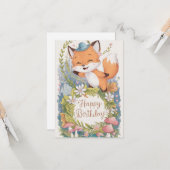 Carte Anniversaire de Little Simple Fox (Devant/Arrière en situation)