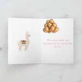 Carte Anniversaire de Llama, Ballons d'anniversaire (Intérieur)