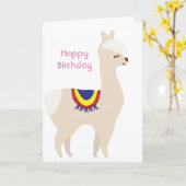 Carte Anniversaire de Llama, Ballons d'anniversaire (Fleur jaune)