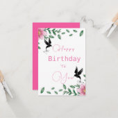 Carte Anniversaire de l'oiseau (Devant/Arrière en situation)