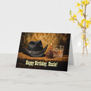 Carte Anniversaire de l'oncle Funny Western Whiskey