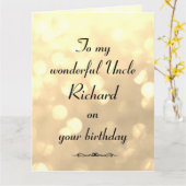 Carte Anniversaire de l'oncle personnalisé (Fleur jaune)