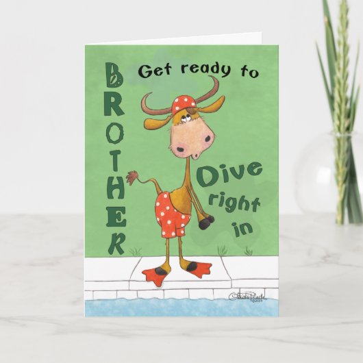 Carte Anniversaire de Longhorn Cow Diver de Brother (Devant)