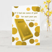 Carte Anniversaire de l'or, Humour (Fleur jaune)