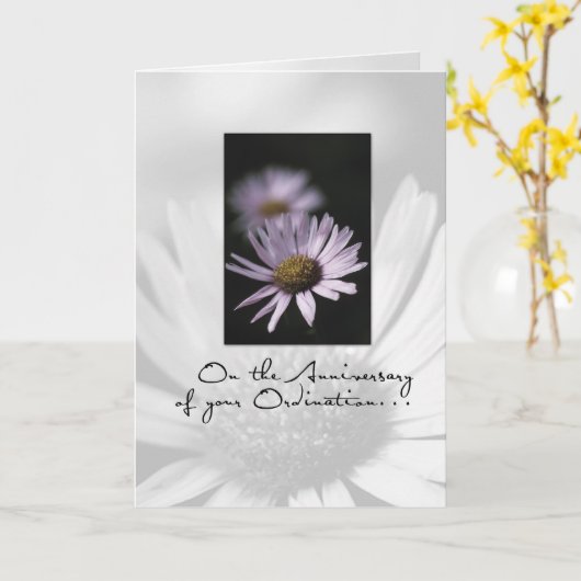 Carte Anniversaire de l'ordination (Fleur jaune)