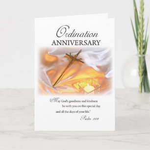 Carte Anniversaire de l'ordination, bougie croisée