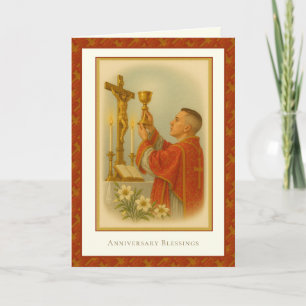 Carte Anniversaire de l'ordination du diacre prêtre cath