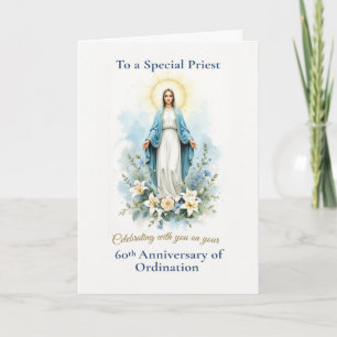 Carte Anniversaire de l'ordination du prêtre 60 ans Béné