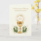 Carte Anniversaire de l'Ordination du prêtre catholique  (Fleur jaune)