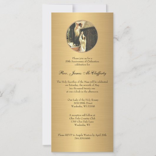 Carte Anniversaire de l'Ordination du prêtre catholique  (Devant)