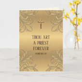 Carte Anniversaire de l'Ordination du prêtre catholique  (Fleur jaune)