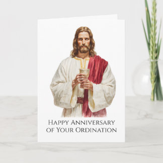Carte Anniversaire de l'ordination d'un prêtre, calice d