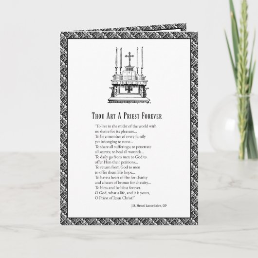 Carte Anniversaire de l'ordination d'un prêtre catholiqu (Devant)