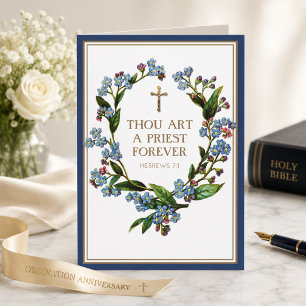 Carte Anniversaire de l'ordination d'un prêtre catholiqu
