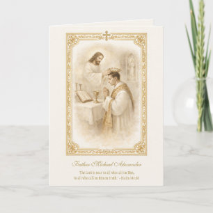 Carte Anniversaire de l'ordination d'un prêtre Jésus cou