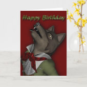 Carte Anniversaire de loup d'hurlement (Fleur jaune)