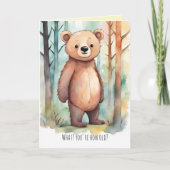 Carte Anniversaire de l'ours drôle (Devant)