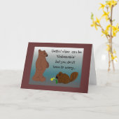 Carte Anniversaire de l'ours humoristique (Fleur jaune)