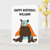 Carte Anniversaire de l'ours mexicain Luchador (Fleur jaune)