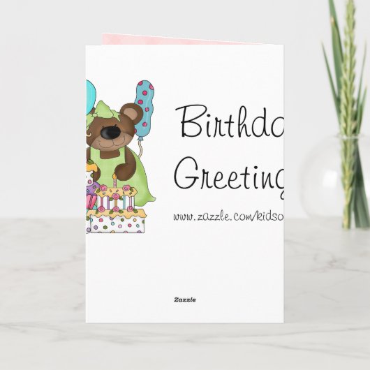 Carte Anniversaire de l'ours mignon (Dos)