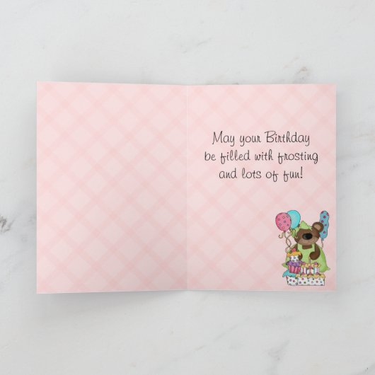 Carte Anniversaire de l'ours mignon (Intérieur)