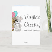 Carte Anniversaire de l'ours mignon (Dos)