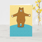 Carte Anniversaire de l'ourson gratuit (Fleur jaune)