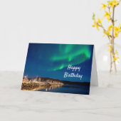 Carte Anniversaire de lumières du nord (Fleur jaune)