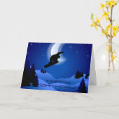 Carte Anniversaire de lune de montagne de snowboarding (Fleur jaune)