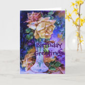 Carte Anniversaire de magnifiques Roses (Fleur jaune)