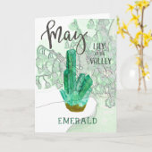 Carte Anniversaire de mai avec de la pierre (Fleur jaune)