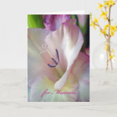Carte Anniversaire de Mamaw, Gladiolus Flower Photograph (Fleur jaune)