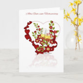 Carte Anniversaire de mariage allemand avec fleurs de ch (Fleur jaune)