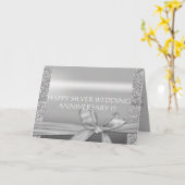 CARTE ANNIVERSAIRE DE MARIAGE ARGENT (Fleur jaune)