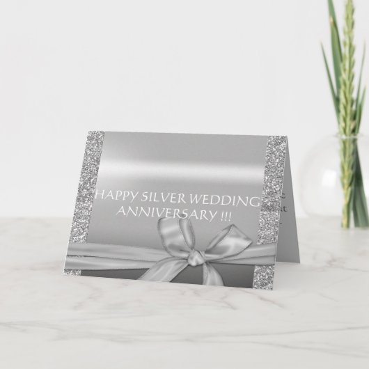 CARTE ANNIVERSAIRE DE MARIAGE ARGENT (Devant)