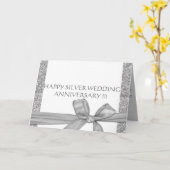 CARTE ANNIVERSAIRE DE MARIAGE ARGENT (Fleur jaune)