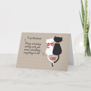 Carte Anniversaire de Mariage Chat Noir et Blanc Mari