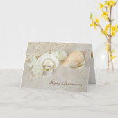 Carte Anniversaire de mariage coquillage (Fleur jaune)
