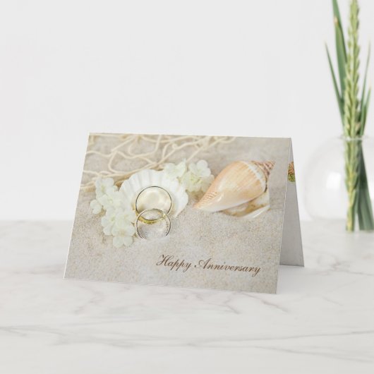 Carte Anniversaire de mariage coquillages (Devant)