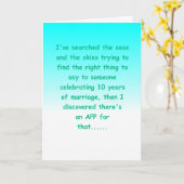 Carte anniversaire de mariage de 10 ans drôle et heureux (Fleur jaune)
