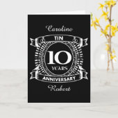 Carte anniversaire de mariage de 10 ans en étain (Fleur jaune)