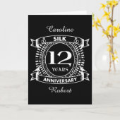 Carte anniversaire de mariage de 12 ans soie (Fleur jaune)