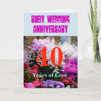 Carte Anniversaire de mariage de 40 rubis avec une