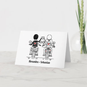 Carte Anniversaire de mariage de moto de cycliste