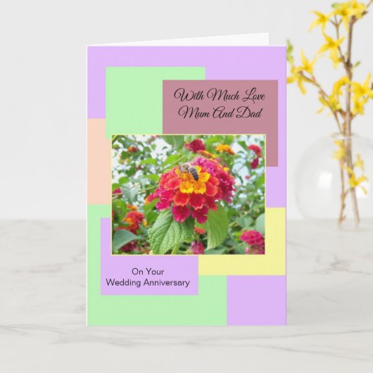 Carte Anniversaire de mariage des parents floraux (Fleur jaune)